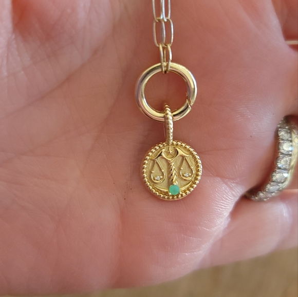 14K Gold Libra Pendant - Picture 2 of 4